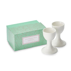 White Porcelain Egg Cups - Set of 2