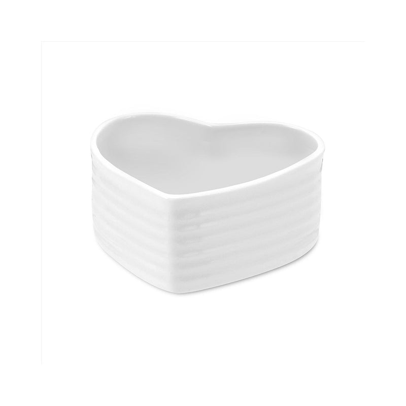 White Porcelain Heart Shape Ramekins - Set of 2