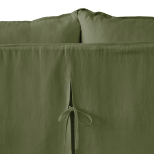 Coco 2.5 seater sofa with Self Piped Knife Edge cushion in Cotton Linen Evergreen - Hand Made in USA