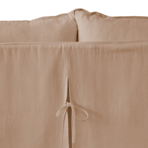 Coco 2.5 seater sofa with Self Piped Knife Edge cushion in Cotton Linen Rosedale  - Hand Made in USA