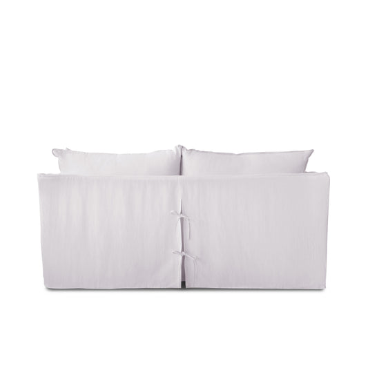 Coco 2.5 seater sofa with Self Piped Knife Edge cushion in Cotton Linen Sea Salt - Hand Made in USA