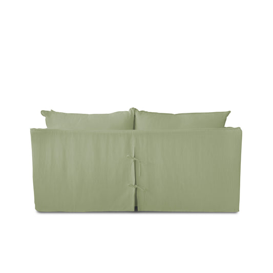 Coco 2.5 Seater Sofa with Self Piped Knife Edge Cushion in Serenity Linen - Hand Made in USA