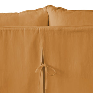 Coco 2.5 seater sofa with Self Piped Knife Edge cushion in Cotton Linen Sunflower - Hand Made in USA