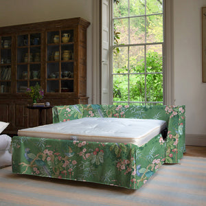Coco 2.5 seater sleeper sofa with Knife Edge cushion in Belleville Juniper  - Hand Made in USA