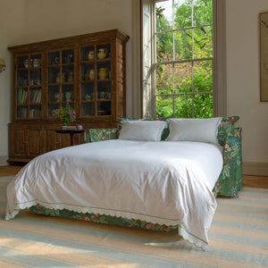 Coco 2.5 seater sleeper sofa with Knife Edge cushion in Belleville Juniper  - Hand Made in USA