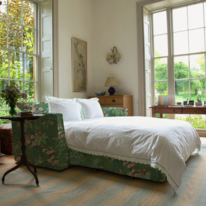 Coco 2.5 seater sleeper sofa with Knife Edge cushion in Belleville Juniper  - Hand Made in USA