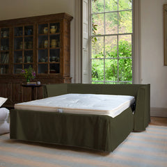 Coco 2.5 Seater Sofa Bed in Khaki Linen - Hand Made in USA