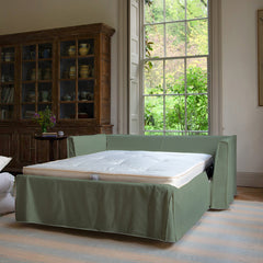 Coco 2.5 Seater Sofa Bed in Seagrass Linen - Hand Made in USA