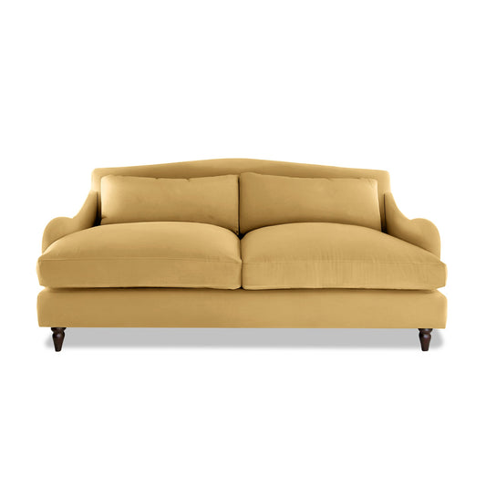 Felix 3 Seater Sofa in Maize Linen - Hand Made in USA