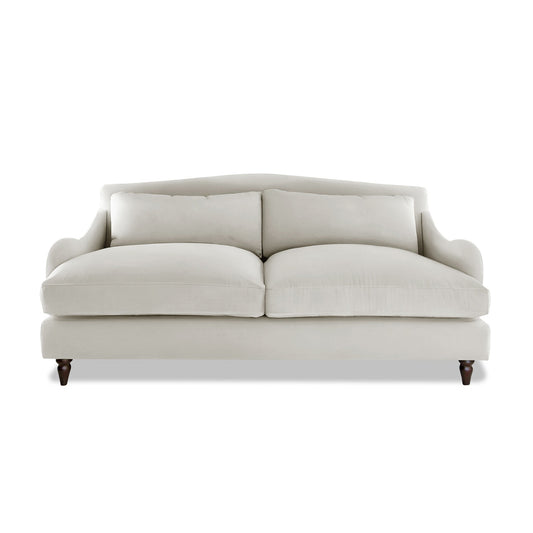 Felix 3 Seater Sofa in Pearl Grey Linen - Hand Made in USA