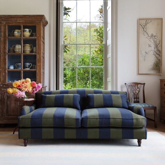 Felix 3 seater sofa in Woodland Stripe - Hand Made in USA