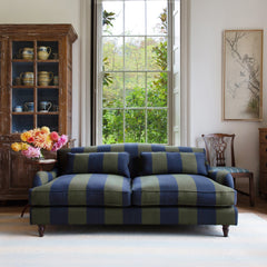 Felix 3 seater sofa in Woodland Stripe - Hand Made in USA