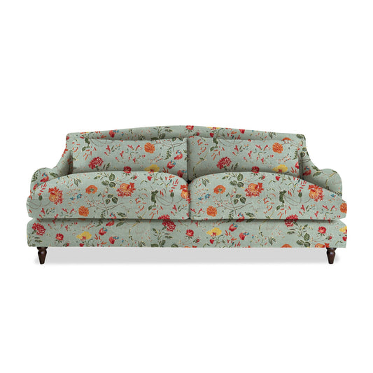 Felix 4 seater sofa in Natural Linen Wildwood Duck Egg - Hand Made in USA