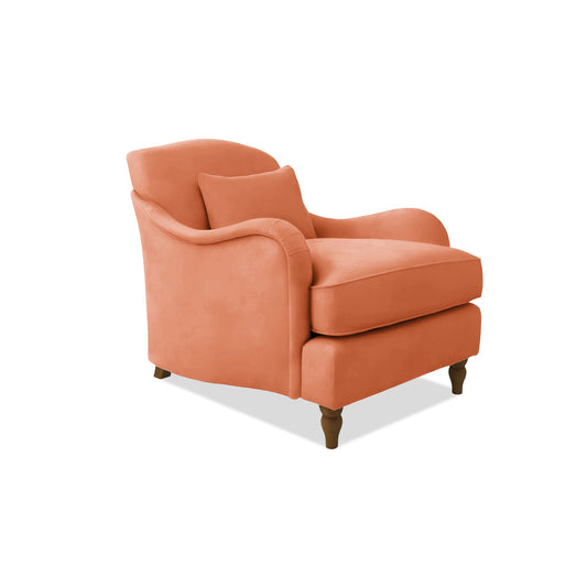 Felix Armchair with Fixed Back in Cayenne Linen - Hand Made in USA