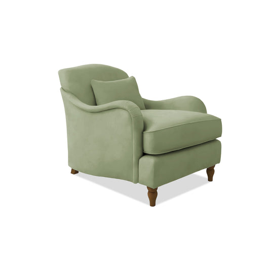 Felix Armchair with Fixed Back in Hemp Linen - Hand Made in USA