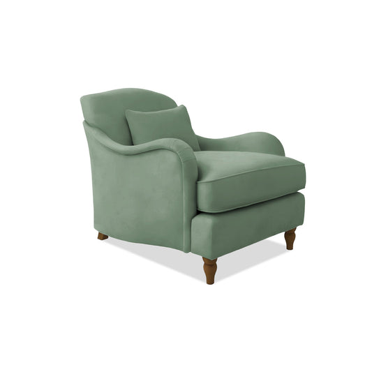 Felix Armchair with Fixed Back in Seagrass Linen - Hand Made in USA