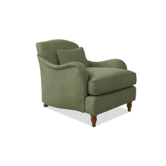 Felix Armchair with Fixed Back in Taupe Linen - Hand Made in USA
