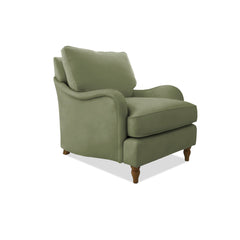 Felix Armchair with Loose Back Cushion in Taupe Linen - Hand Made in USA