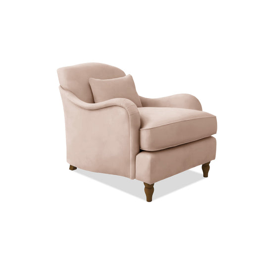 Felix Armchair with Fixed Back in Cotton Linen Rosedale - Hand Made in USA