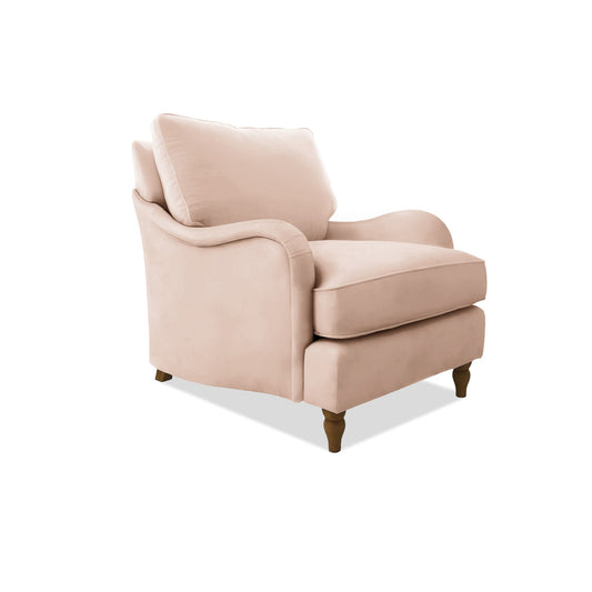 Felix Armchair with Loose Back Cushion in Cotton Linen Rosedale - Hand Made in USA