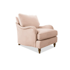 Felix Armchair with Loose Back Cushion in Cotton Linen Rosedale - Hand Made in USA