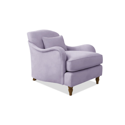 Felix Armchair with Fixed Back in Cotton Linen Sea Salt - Hand Made in USA