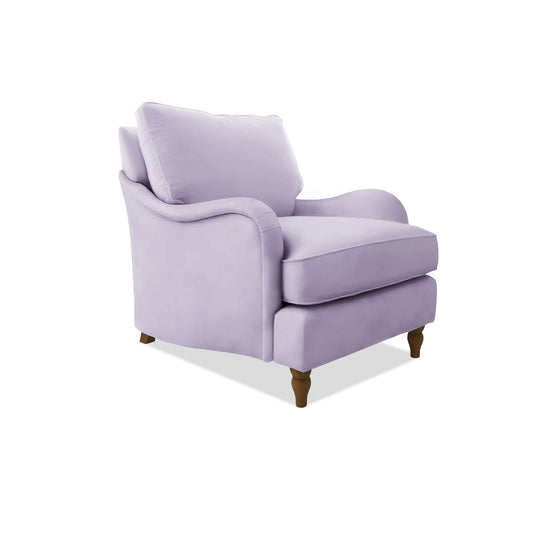 Felix Armchair with Loose Back Cushion in Cotton Linen Sea Salt - Hand Made in USA
