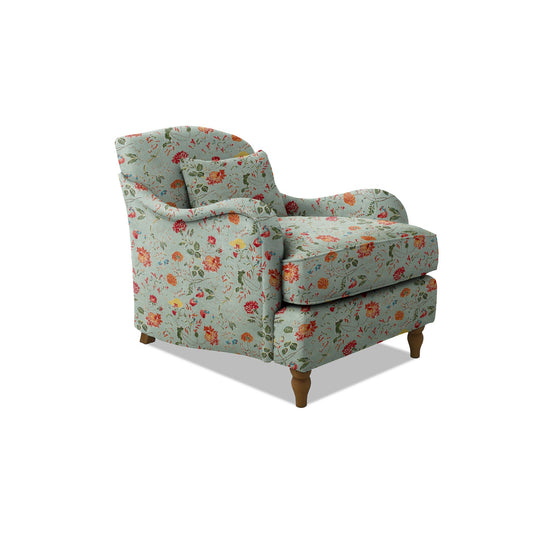 Felix Armchair with Fixed Back in Wildwood Duck Egg - Hand Made in USA