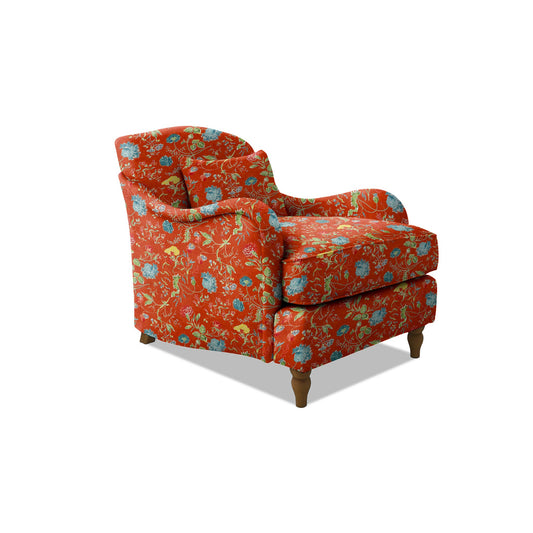 Felix Armchair with Fixed Back in Wildwood Pumpkin - Hand Made in USA