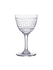 Six Liqueur Glasses with Greek Key Design by Vintage List