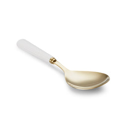 White Porcelain Gold Serving Spoon
