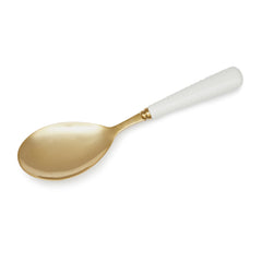 White Porcelain Gold Serving Spoon