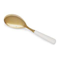 White Porcelain Gold Serving Spoon