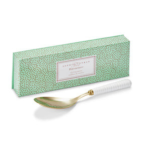White Porcelain Gold Serving Spoon