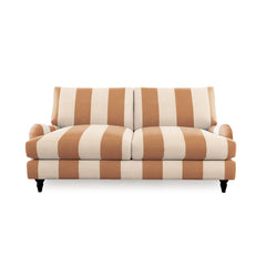 Isobel 2.5 Seater Sofa with Big Back Cushion in Caramel Stripe - Hand Made in USA