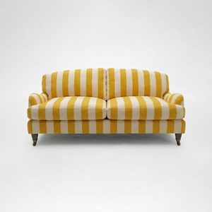 Isobel 2.5 seater sofa in Dandelion Stripes - Handmade in the USA