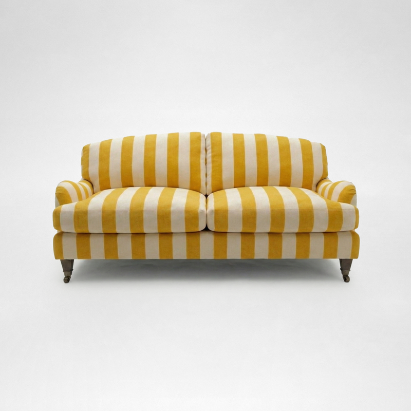 Isobel 2.5 seater sofa in Dandelion Stripes - Handmade in the USA