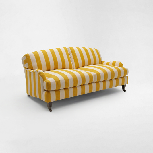 Isobel 2.5 seater sofa in Dandelion Stripes - Handmade in the USA