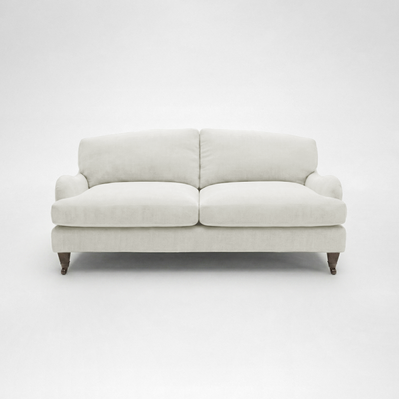 Isobel 2.5 seater sofa in Cotton Linen Cool Coconut - Handmade in the USA