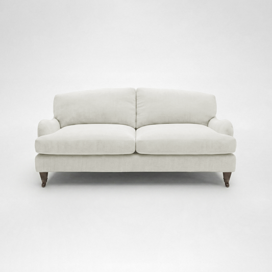 Isobel 2.5 seater sofa in Designers Guild Putty - Handmade in the USA