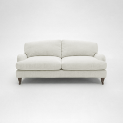 Isobel 2.5 seater sofa in Cotton Linen Cool Coconut - Handmade in the USA