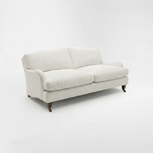 Isobel 2.5 seater sofa in Designers Guild Putty - Handmade in the USA