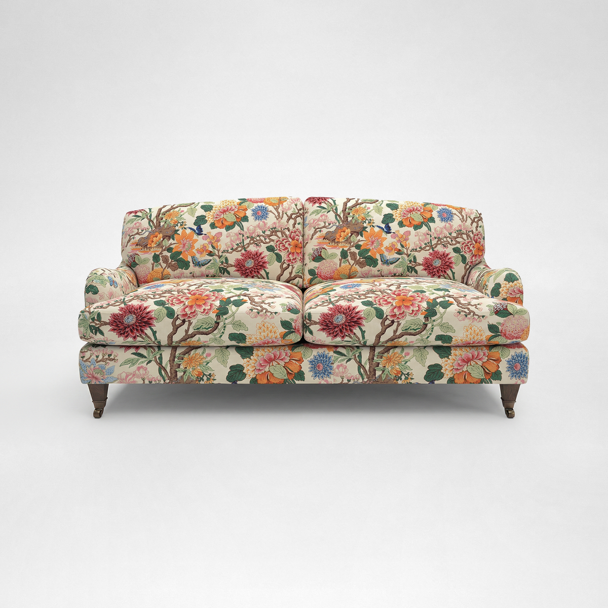 Isobel 2.5 seater sofa with Big Back Cushion in Magnolia Cream Blue - Handmade in the USA