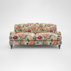 Isobel 2.5 seater sofa with Big Back Cushion in Magnolia Cream Blue - Handmade in the USA