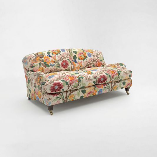 Isobel 2.5 seater sofa with Big Back Cushion in Magnolia Cream Blue - Handmade in the USA