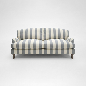 Isobel 2.5 seater sofa in Garden Grey Stripes - Handmade in the USA