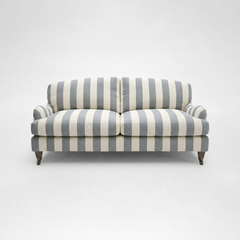 Isobel 2.5 seater sofa in Garden Grey Stripes - Handmade in the USA