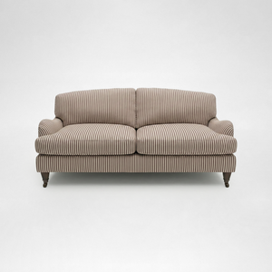 Isobel 2.5 seater sofa in Narrow Chocolate Stripes - Handmade in the USA