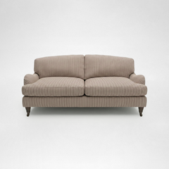 Isobel 2.5 seater sofa in Narrow Chocolate Stripes - Handmade in the USA