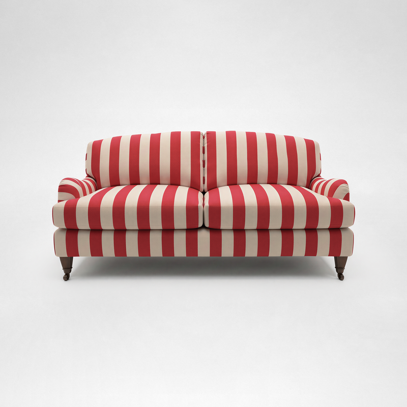 Isobel 2.5 seater sofa in Petunia Stripes - Handmade in the USA